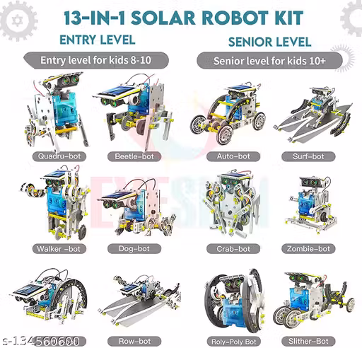 Original 13-in-1 Solar Power Robots Creation Toy, Educational Experiment Robotics Kit, Science Toy Solar Powered Building Robotic Set Age 8-12 for Boys Girls Kids Teens to Build Educational Toys - Image 4